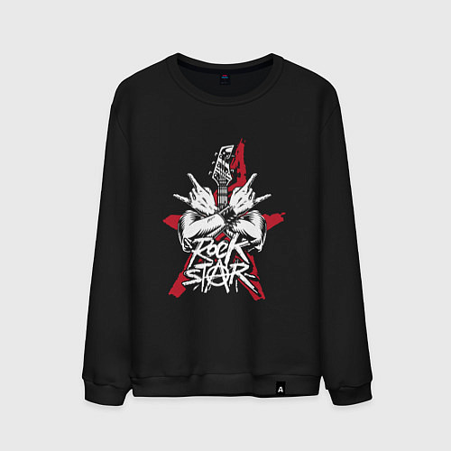 Мужской свитшот Брутальная рок звезда / Черный – фото 1