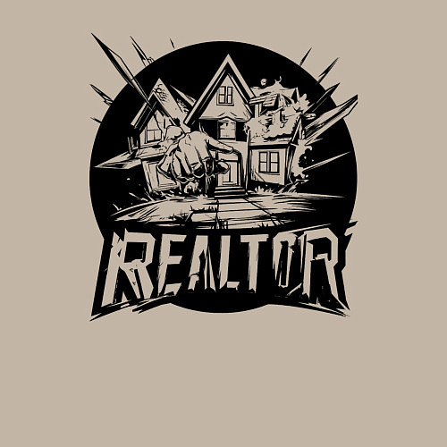 Мужской свитшот Риелтор дом / Миндальный – фото 3