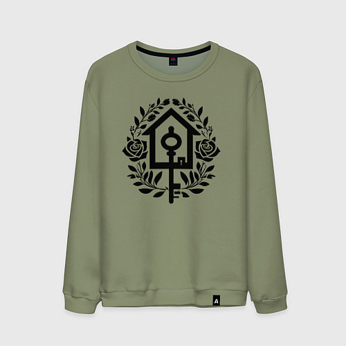 Мужской свитшот Ключ к дому и цветы / Авокадо – фото 1