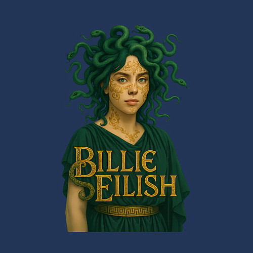 Мужской свитшот Билли Айлиш Гаргона / Тёмно-синий – фото 3