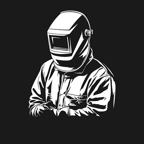 Мужской свитшот Сварщик в маске / Черный – фото 3