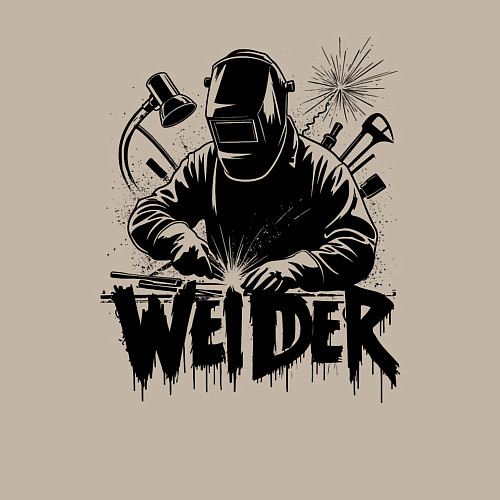 Мужской свитшот Сварщик граффити / Миндальный – фото 3