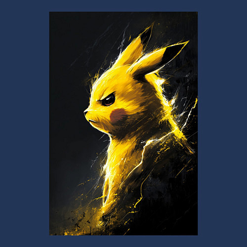 Мужской свитшот Pikachu / Тёмно-синий – фото 3