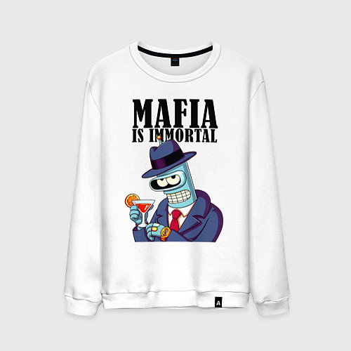 Мужской свитшот Мафиози Бендер - мафия бессмертна мем / Белый – фото 1