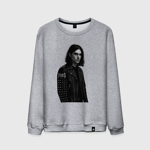 Мужской свитшот Bones в образе рок звезды / Меланж – фото 1