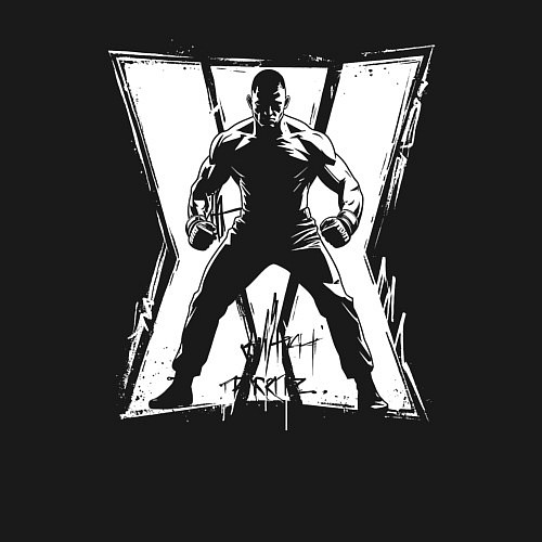 Мужской свитшот Дастин Порье в центре буквы х / Черный – фото 3