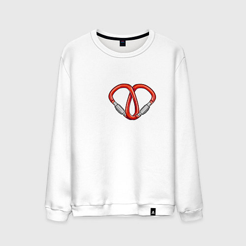 Мужской свитшот Heart carabins / Белый – фото 1