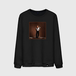 Свитшот хлопковый мужской Фараон с цветами 10 13 обложка, цвет: черный