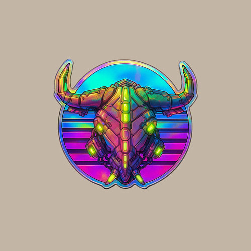 Мужской свитшот Cyber bull / Миндальный – фото 3