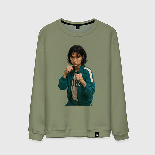 Мужской свитшот Игрок 067 в стойке бойца / Авокадо – фото 1
