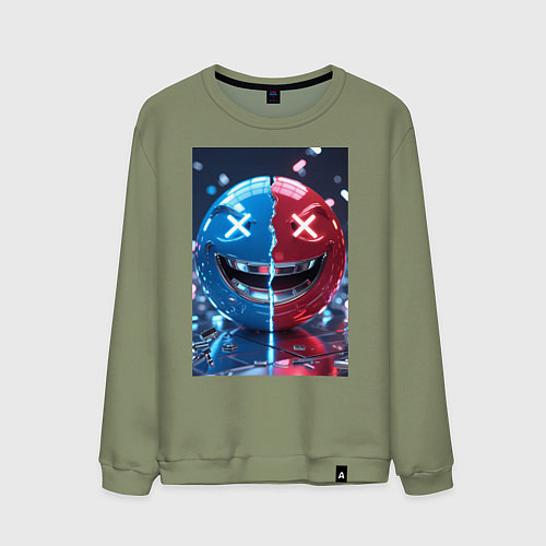 Мужской свитшот Смайлик твоего переменного настроения / Авокадо – фото 1