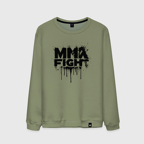 Мужской свитшот MMA боец черной краской / Авокадо – фото 1