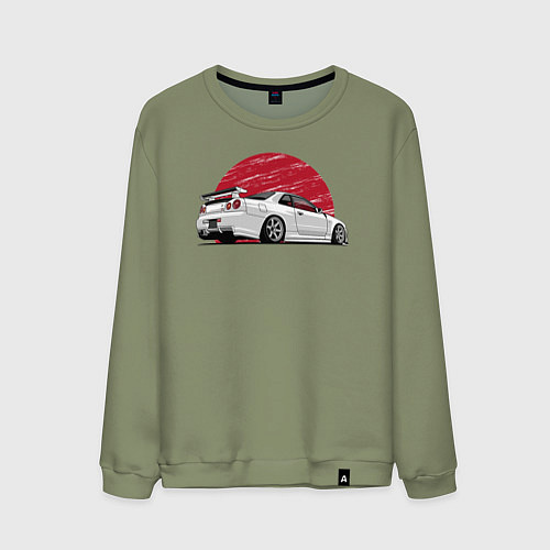 Мужской свитшот Nissan Skyline art / Авокадо – фото 1