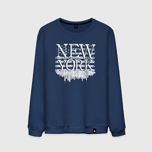 Мужской свитшот New York USA / Тёмно-синий – фото 1