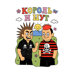 Свитшот хлопковый мужской Король и Шут мультяшный стиль, цвет: белый — фото 2