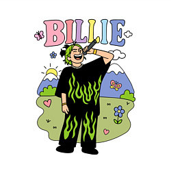 Свитшот хлопковый мужской Билли Айлиш мультяшный стиль, цвет: белый — фото 2