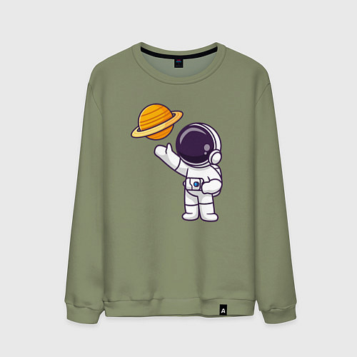 Мужской свитшот Привет Сатурну / Авокадо – фото 1