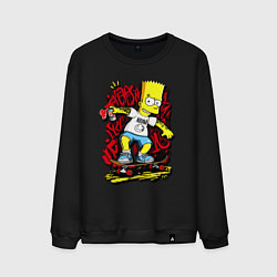 Свитшот хлопковый мужской Барт в футболке нирвана, цвет: черный