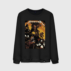 Свитшот хлопковый мужской Metallica - wolf, цвет: черный