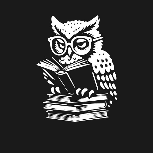 Мужской свитшот Сова читает книжку / Черный – фото 3