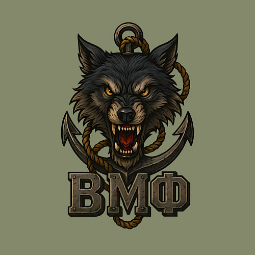 Мужской свитшот ВМФ волк / Авокадо – фото 3