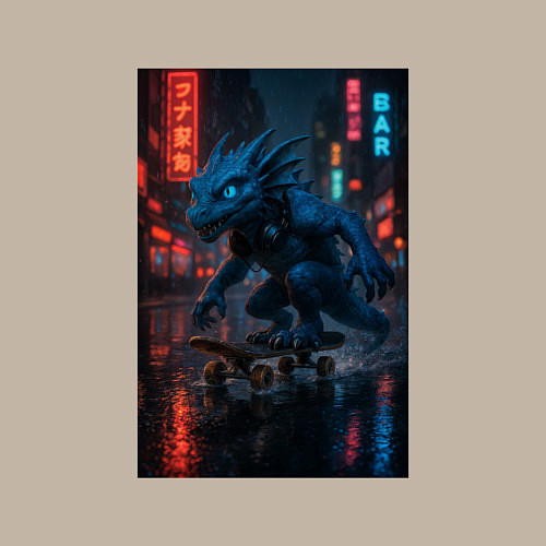 Мужской свитшот Дракон на Колесах / Миндальный – фото 3