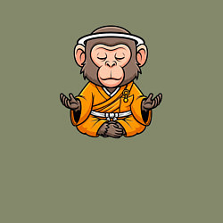 Свитшот хлопковый мужской Миниатюрная обезьяна монах, цвет: авокадо — фото 2