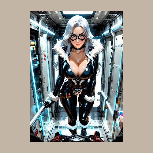 Мужской свитшот Черная кошка в сейфе банка / Миндальный – фото 3