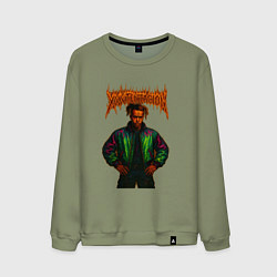 Свитшот хлопковый мужской XXXTentacion в стиле хардкор, цвет: авокадо