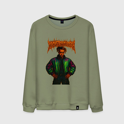 Мужской свитшот XXXTentacion в стиле хардкор / Авокадо – фото 1