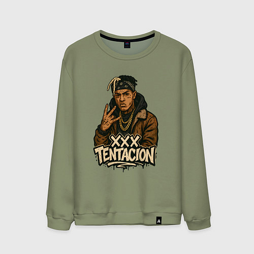 Мужской свитшот XXXTentacion anime / Авокадо – фото 1