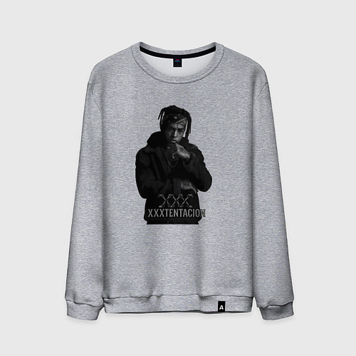 Мужской свитшот XXXTentacion грустный / Меланж – фото 1
