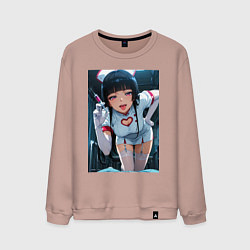 Свитшот хлопковый мужской Рори Меркурия косплей медсестры, цвет: пыльно-розовый