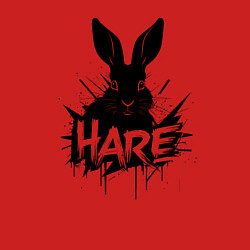 Свитшот хлопковый мужской Черное граффити заяц, цвет: красный — фото 2
