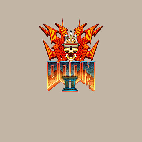 Мужской свитшот Doom2 logo / Миндальный – фото 3