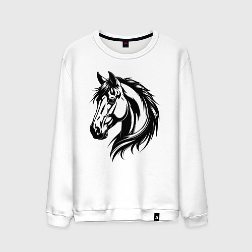 Мужской свитшот Грациозная лошадь / Белый – фото 1
