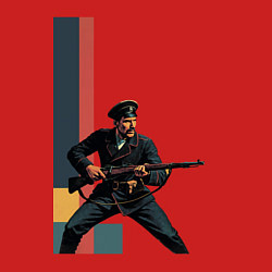 Свитшот хлопковый мужской Поп-арт, белогвардеец, цвет: красный — фото 2