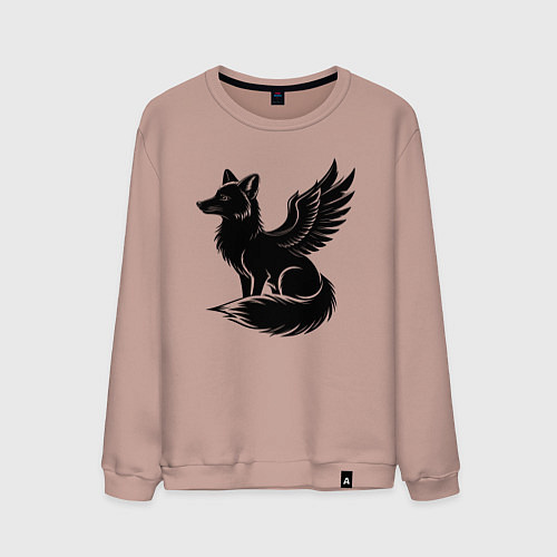 Мужской свитшот Крылатый песец / Пыльно-розовый – фото 1