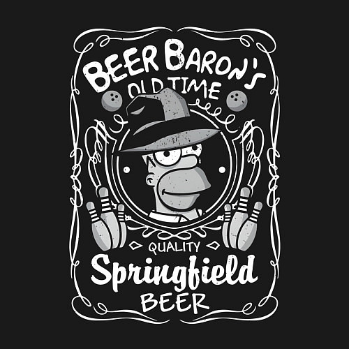 Мужской свитшот Homer beer baron / Черный – фото 3