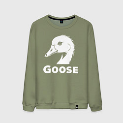 Свитшот хлопковый мужской Гусирный взгляд, цвет: авокадо