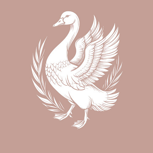 Мужской свитшот Детализированный гусь / Пыльно-розовый – фото 3