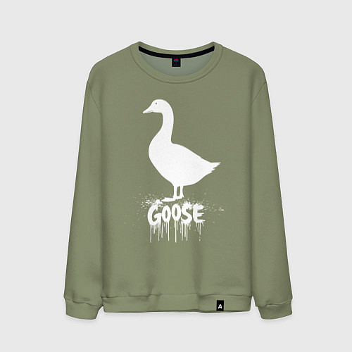Мужской свитшот Гусь с подтеками / Авокадо – фото 1
