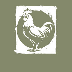 Свитшот хлопковый мужской Курица белое граффити, цвет: авокадо — фото 2