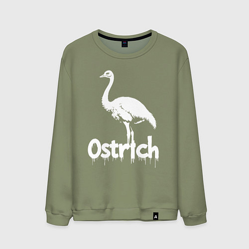 Мужской свитшот Страус в стиле граффити / Авокадо – фото 1