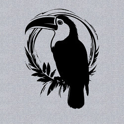 Свитшот хлопковый мужской Тукан в круге, цвет: меланж — фото 2