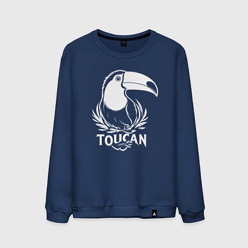 Мужской свитшот Тукан в лавровом венке / Тёмно-синий – фото 1