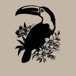 Свитшот хлопковый мужской Тукан и цветы, цвет: миндальный — фото 2