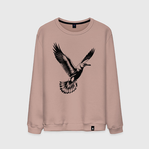 Мужской свитшот Полет чайки / Пыльно-розовый – фото 1