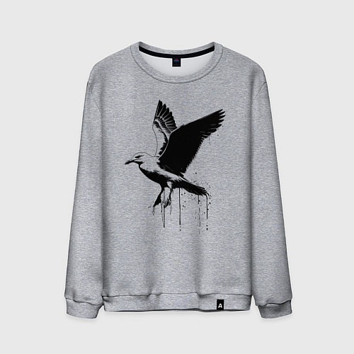 Мужской свитшот Летящая Чайка / Меланж – фото 1