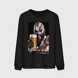 Свитшот хлопковый мужской Kratos - god of bar, цвет: черный